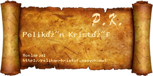 Pelikán Kristóf névjegykártya
