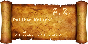 Pelikán Kristóf névjegykártya